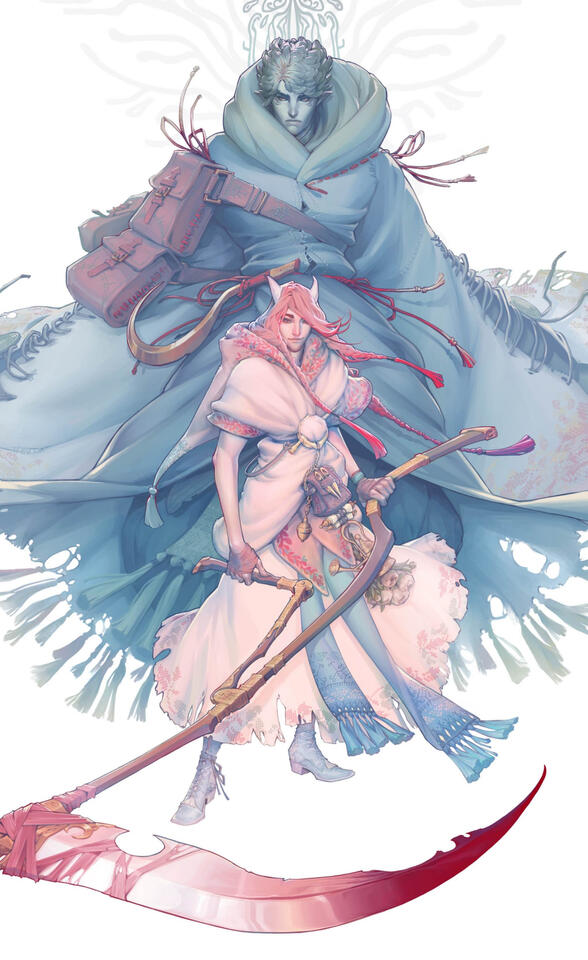 Cleric & Patron : D&D original illustration